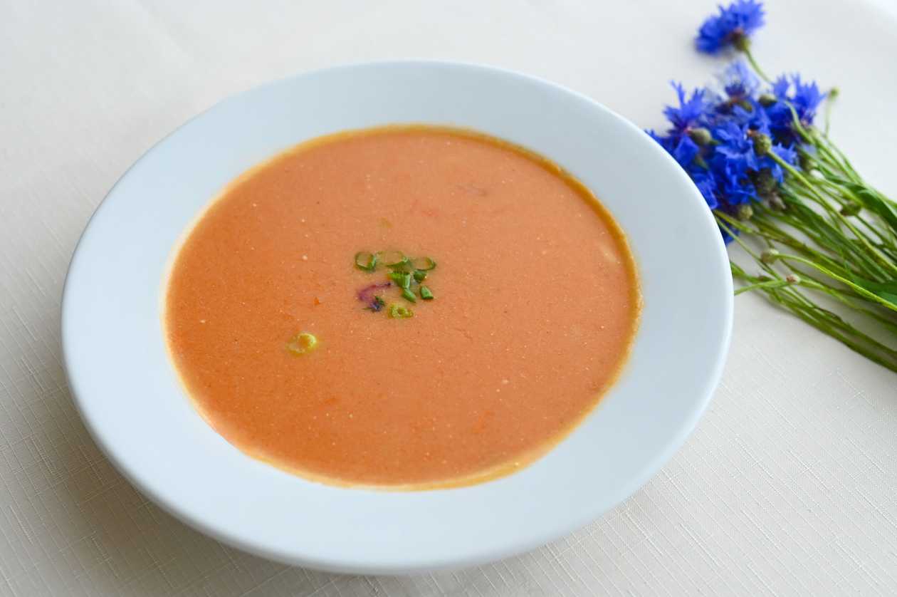 Tomato Soup with Drop Noodles