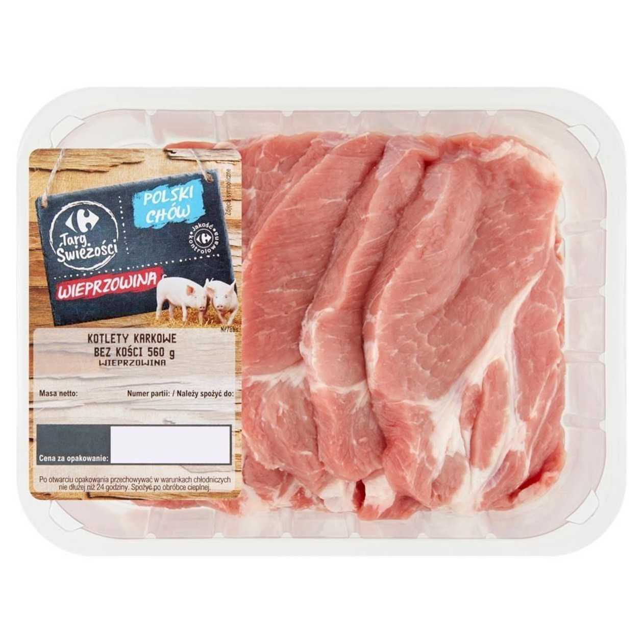 Carrefour Targ Świeżości Boneless neck chops 560 g