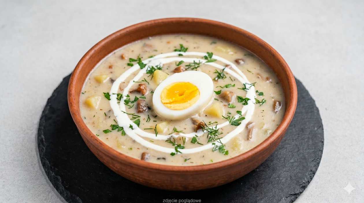 Sour Rye Soup (Żurek) with Potatoes
