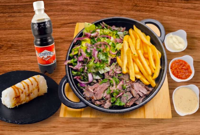 KRAFT KEBAB WOŁOWO-BARANI [DANIE, BAKLAWA KOKOSOWA, COLA]