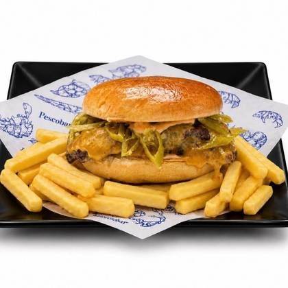 Combo Double Smashed Burger Vita Dry Aged cu Jalapeno