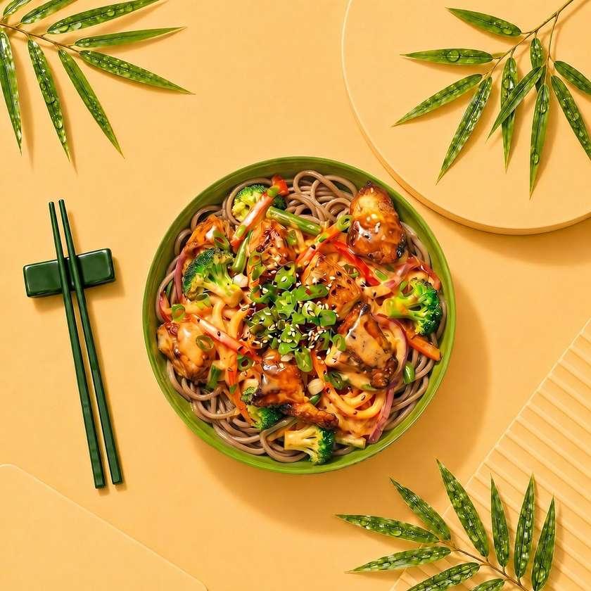 Wok Soba Pui Sos Roze