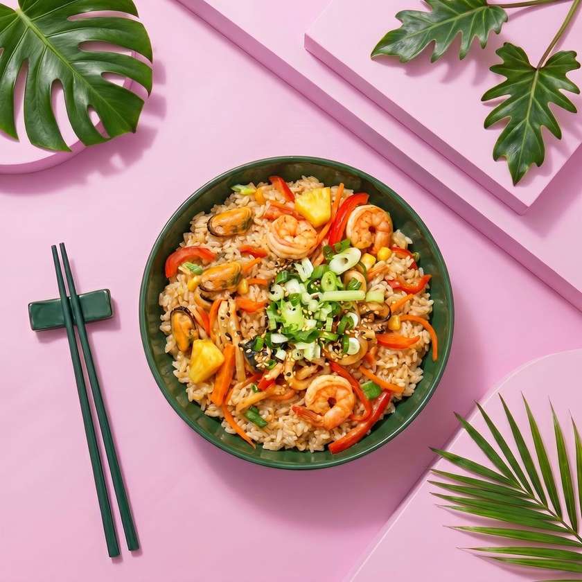 Wok Orez Fructe de mare Sos Cremos Tom Yum