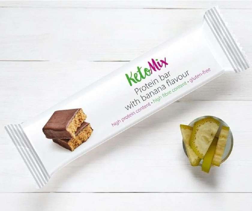 Banana flavored protein bar