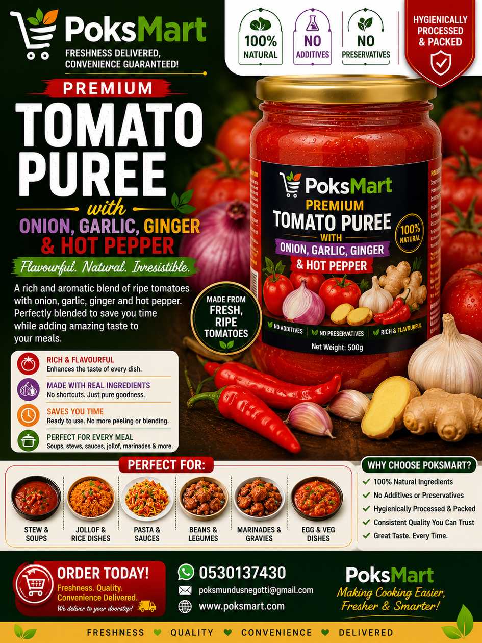 🍅🧅🧄🫚 PoksMart Tomato, Onion, Garlic & Ginger Purée 🫚🧄🧅🍅