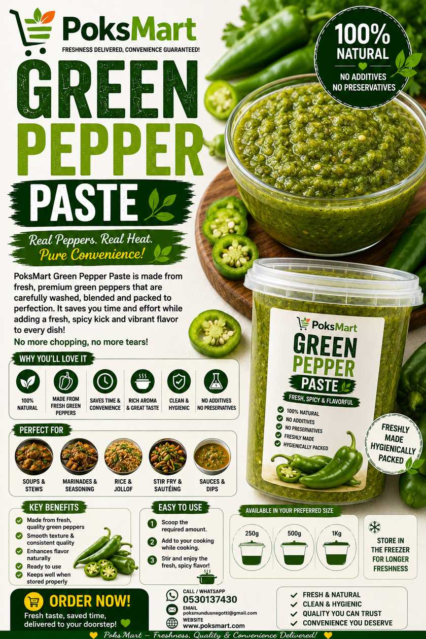 PoksMart Fresh Green Pepper Purée