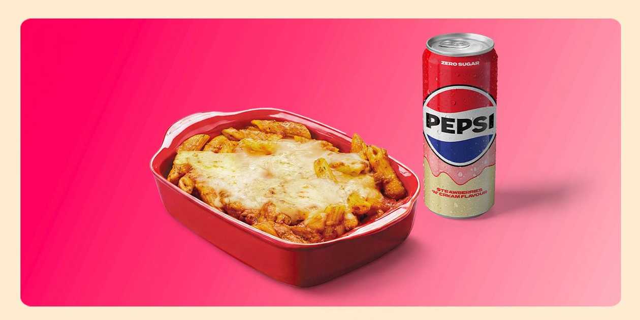 ZAPIEKARON CHEESY MARGHERITA + PEPSI STRAWBERRIES ’N’ CREAM ZERO