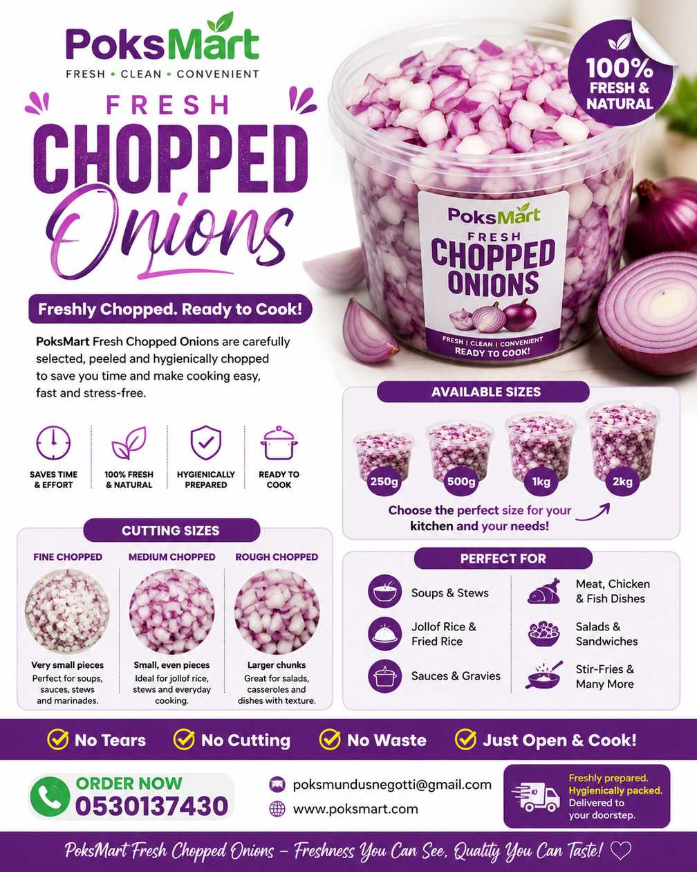 🧅 PoksMart Fresh Chopped Onions 🧅