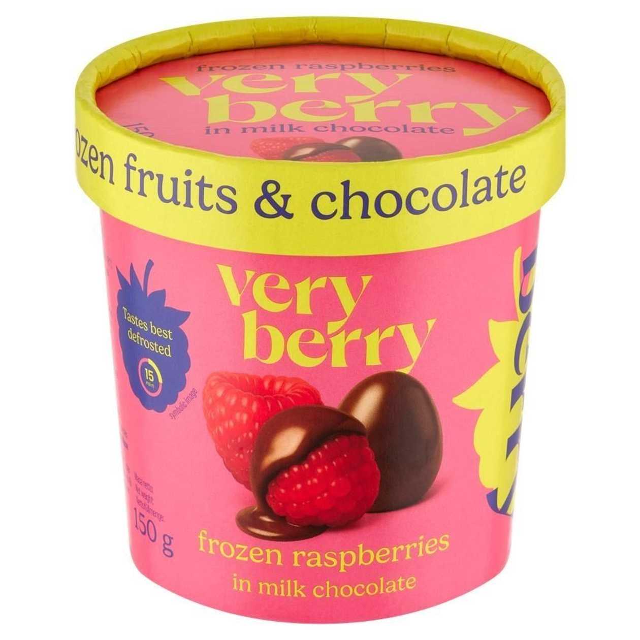 Very Berry Mrożone maliny w mlecznej czekoladzie 150 g