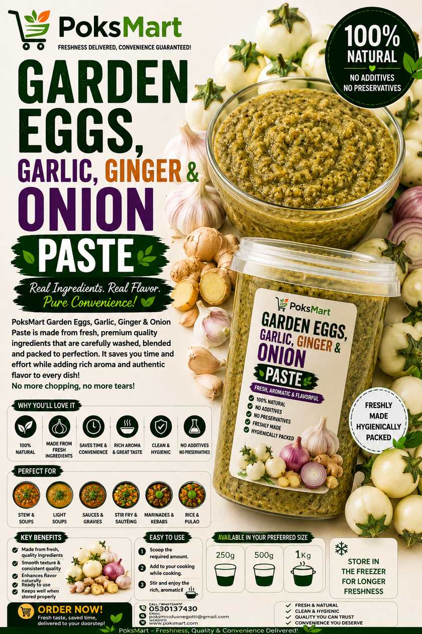 🍆🧅🧄🫚 PoksMart Garden Egg, Onion, Garlic & Ginger Purée 🫚🧄🧅🍆