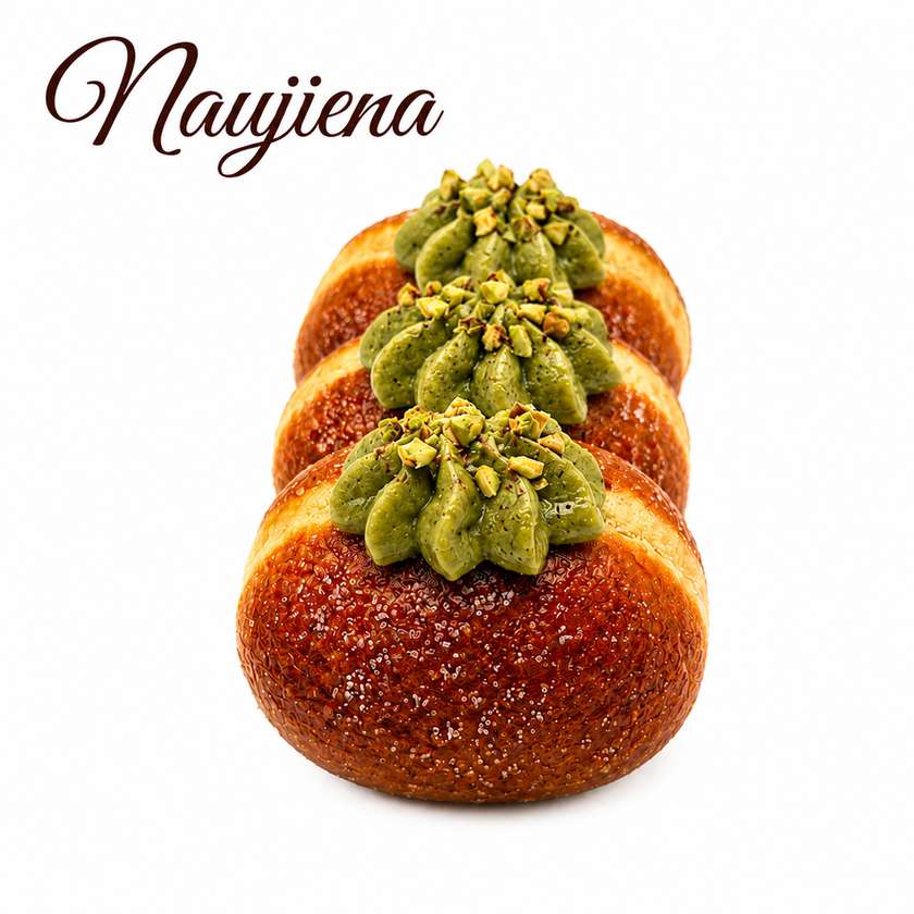 Doughnut with Pistachio Cream & Raspberry Jam