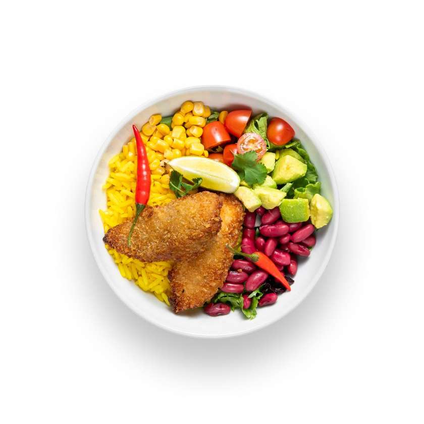 Mexican Bowl with Chicken Fingers