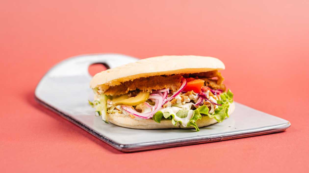Pita kebab with meat