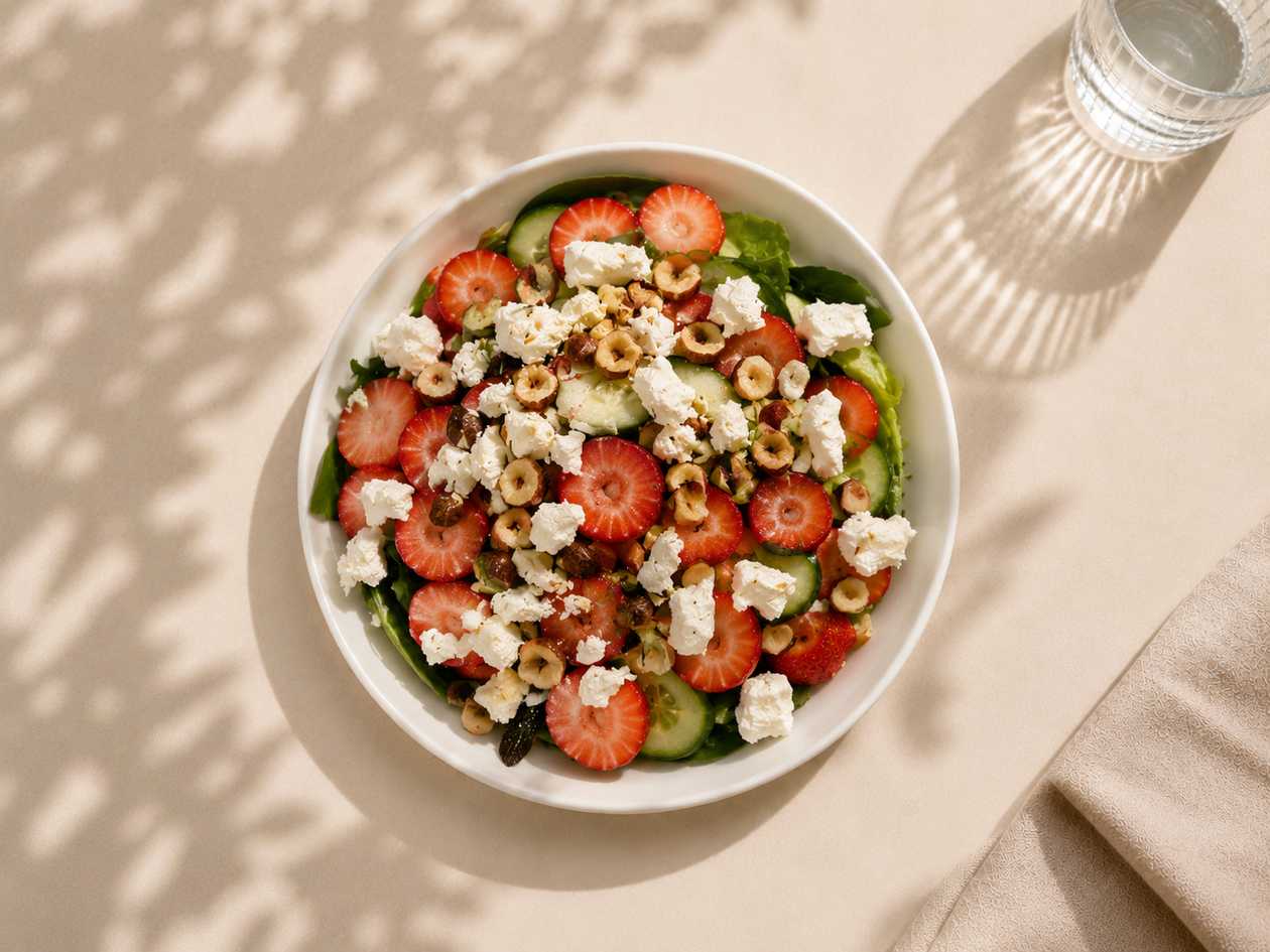 Strawberry, Goat Cheese & Prosciutto Salad