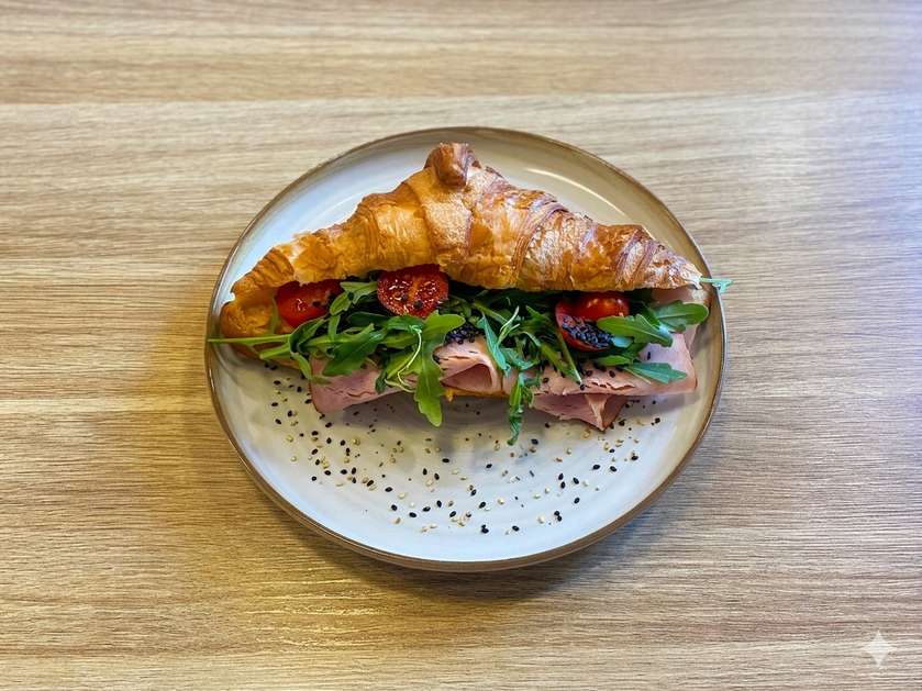 Croissant se šunkou a sýrem