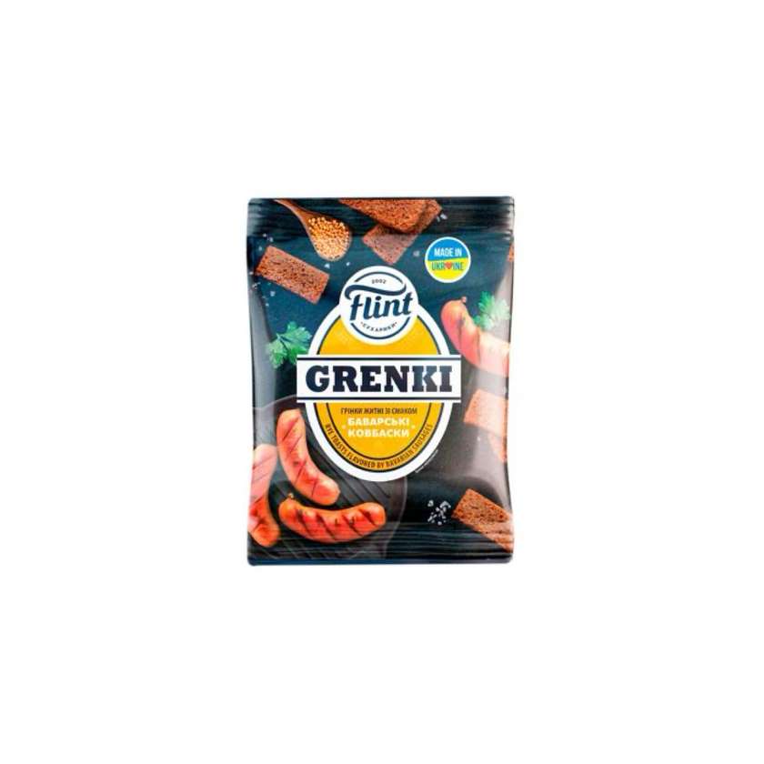 Grzanki flint żytnio - pszenne o smaku kiełbasy bawarskiej 110g