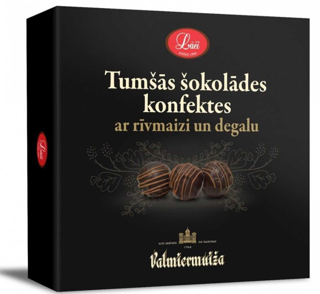 Tumšās šokolādes konfektes ar Valmiermuižas degalu, 90g