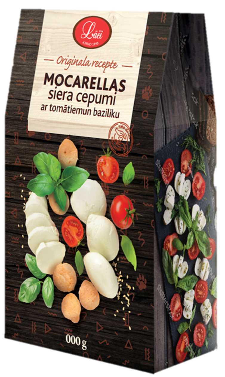 Mocarellas siera cepumi ar tomātiem un baziliku, 140g