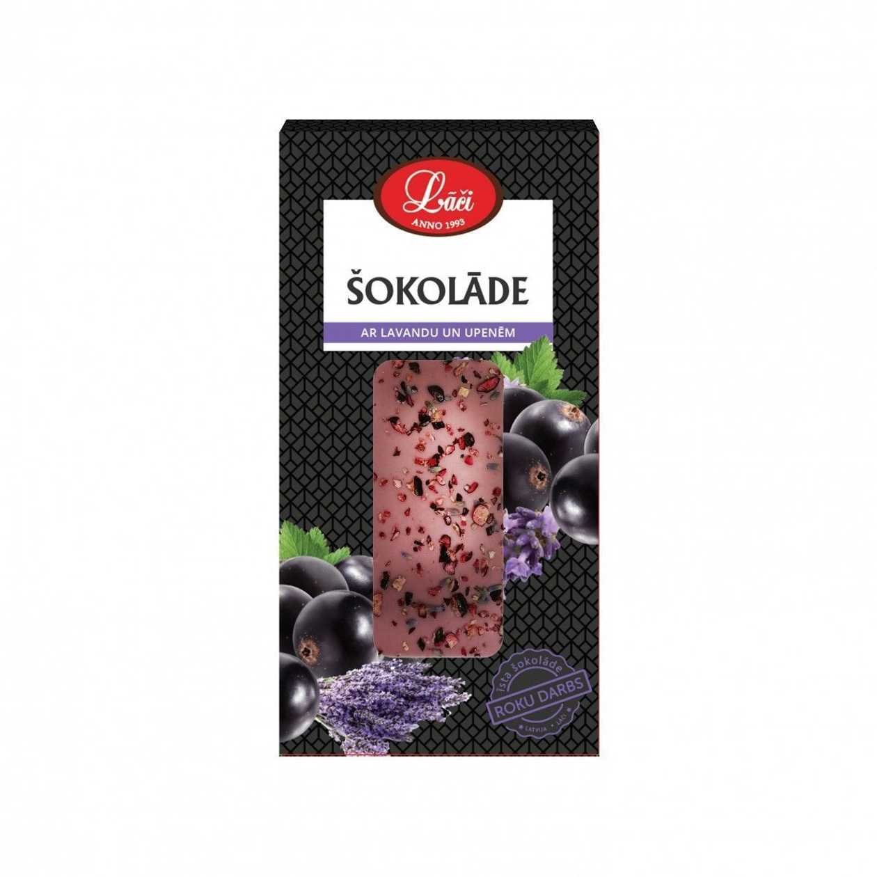 Baltā šokolāde ar upenēm un lavandu, 80g
