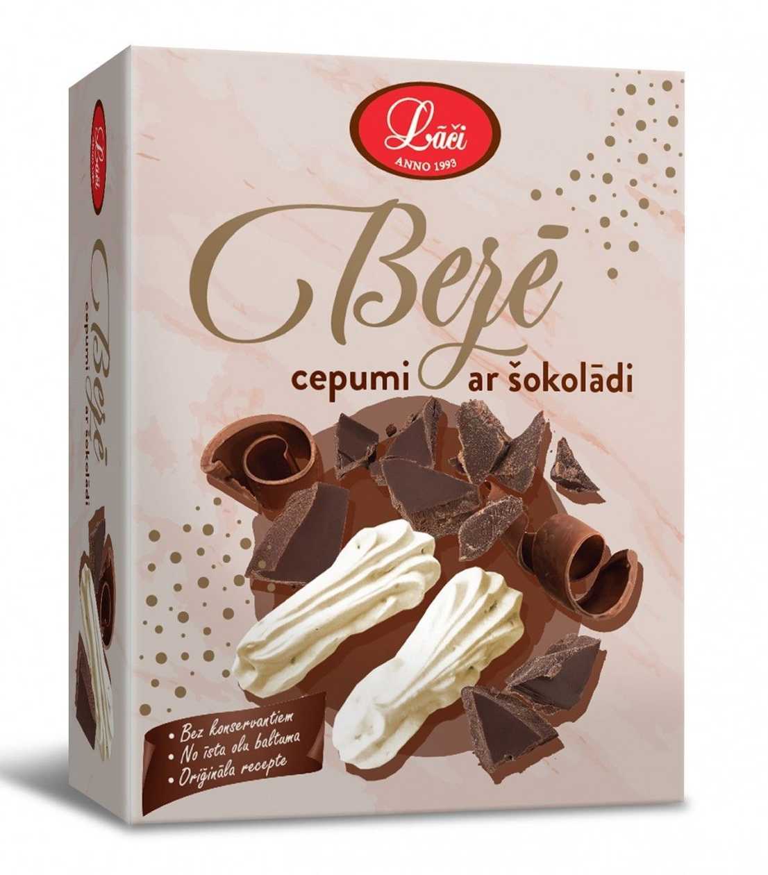 Bezē cepumi ar šokolādi, 60g