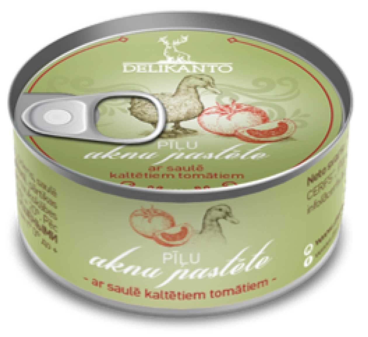 Pīļu aknu pastēte ar saulē kaltētiem tomātiem, 100g