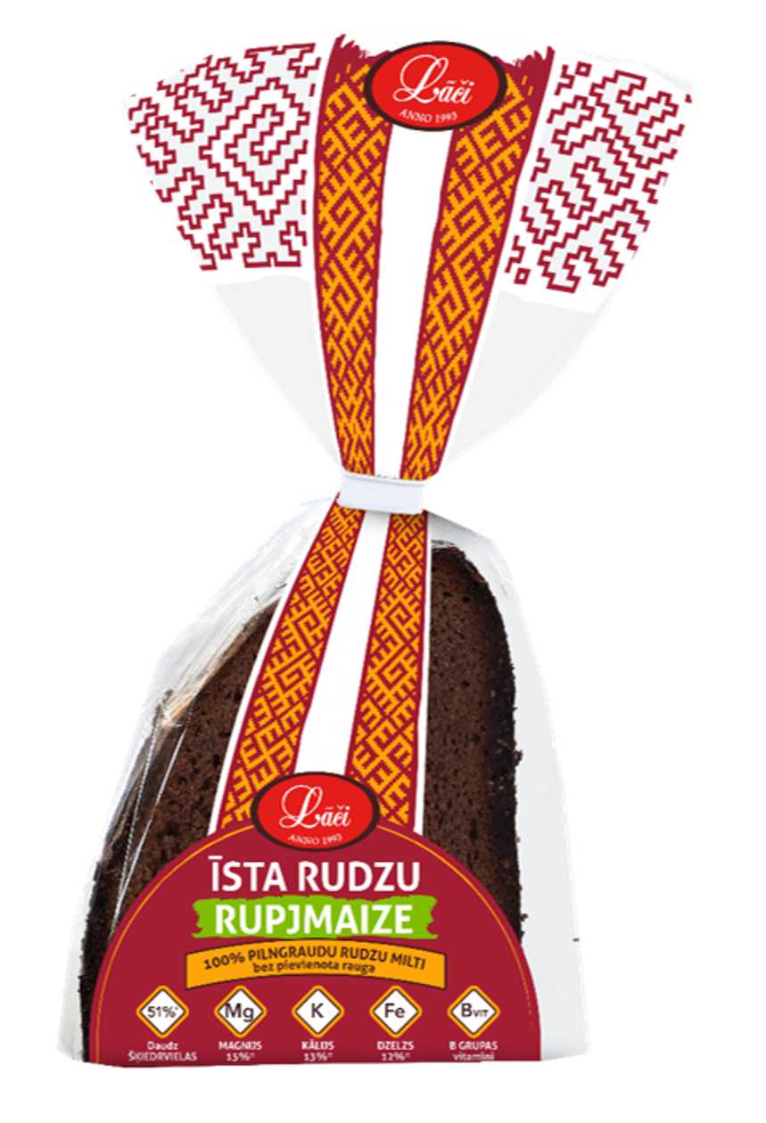 Īsta rudzu rupjmaize (lielās šķēles), 400g