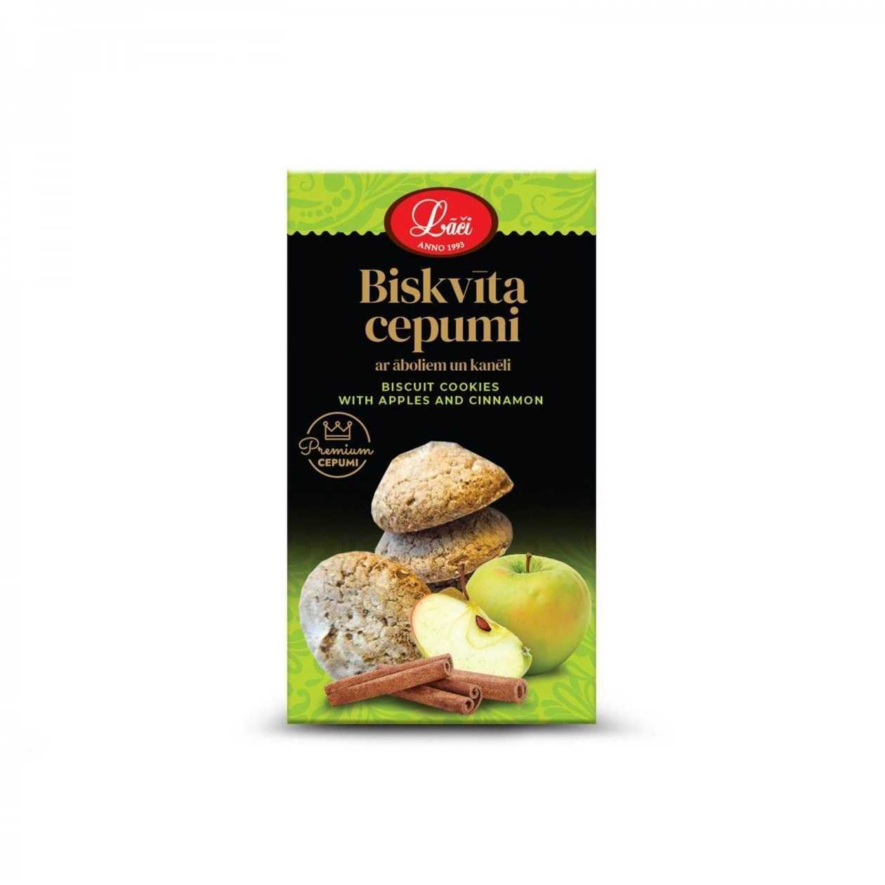 Biskvīta cepumi ar āboliem un kanēli, 70g