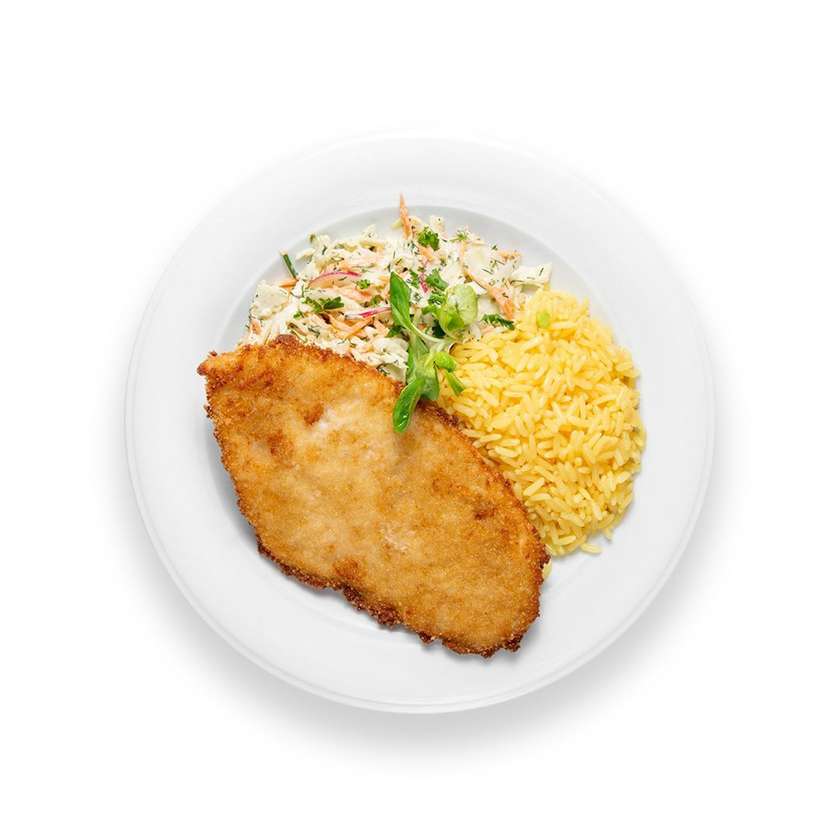 Crispy chicken schnitzel