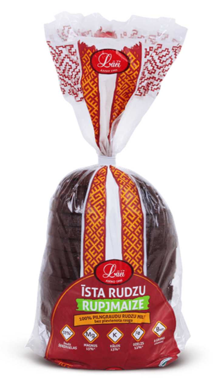 Īsta rudzu rupjmaize (sagriezta), 480g