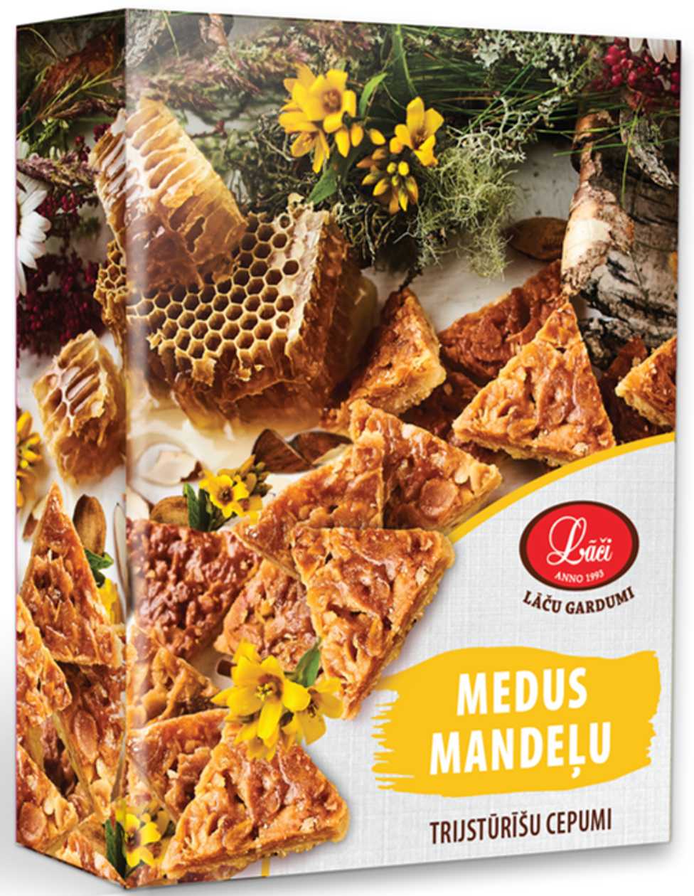 Medus mandeļu trijstūrīšu cepumi, 220g