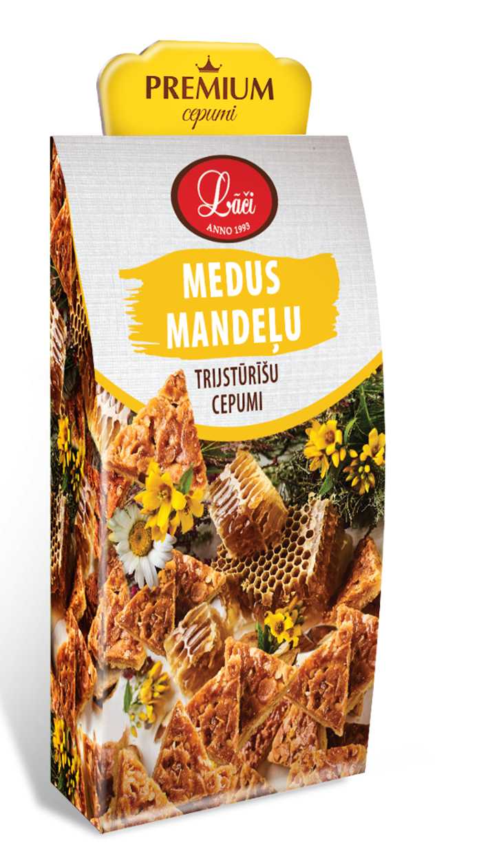 Medus mandeļu trijstūrīšu cepumi, 150g