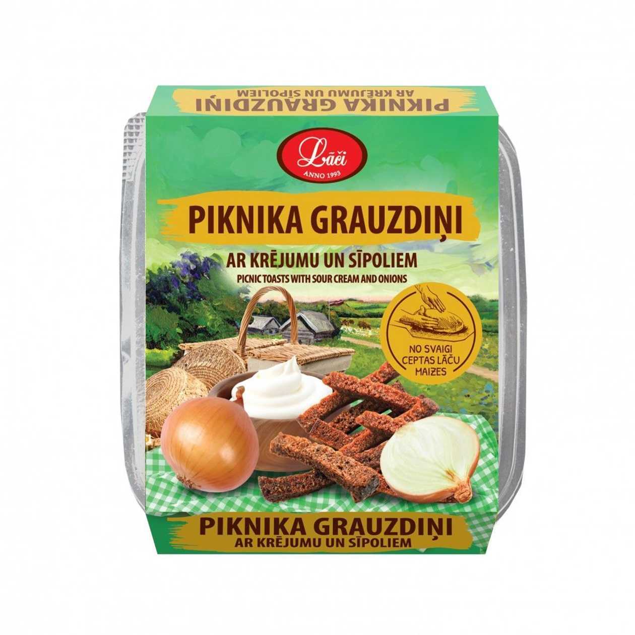 Piknika grauzdiņi ar krējuma un sīpolu garšu, 150g