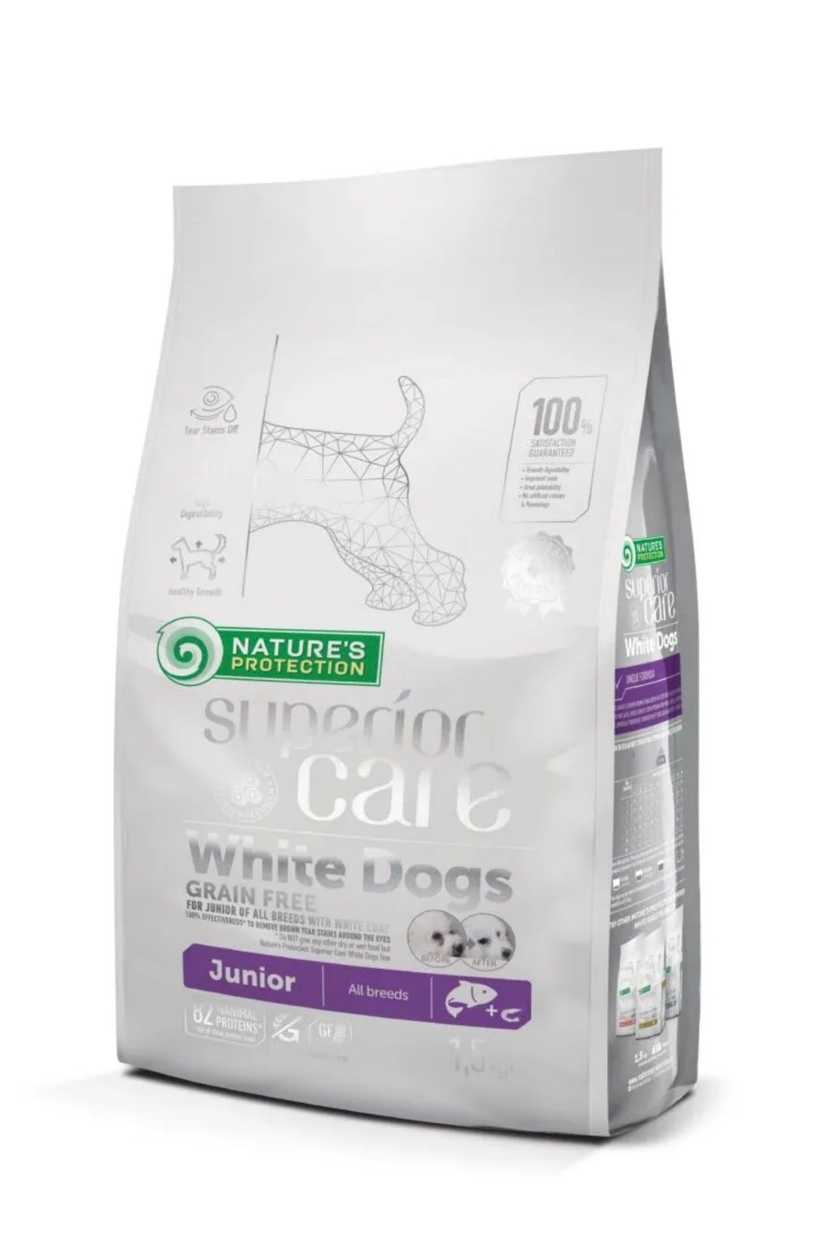 Superior Care White Dogs Grain Free Junior for All Sizes with Salmon 1.5kg