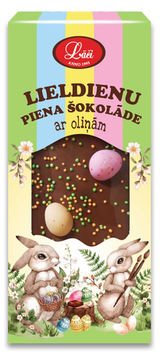 Lieldienu piena šokolāde ar oliņām, 95g