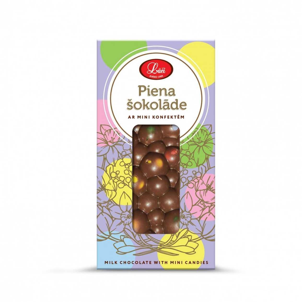 Piena šokolādes tāfelīte ar mini konfektītēm, 100g