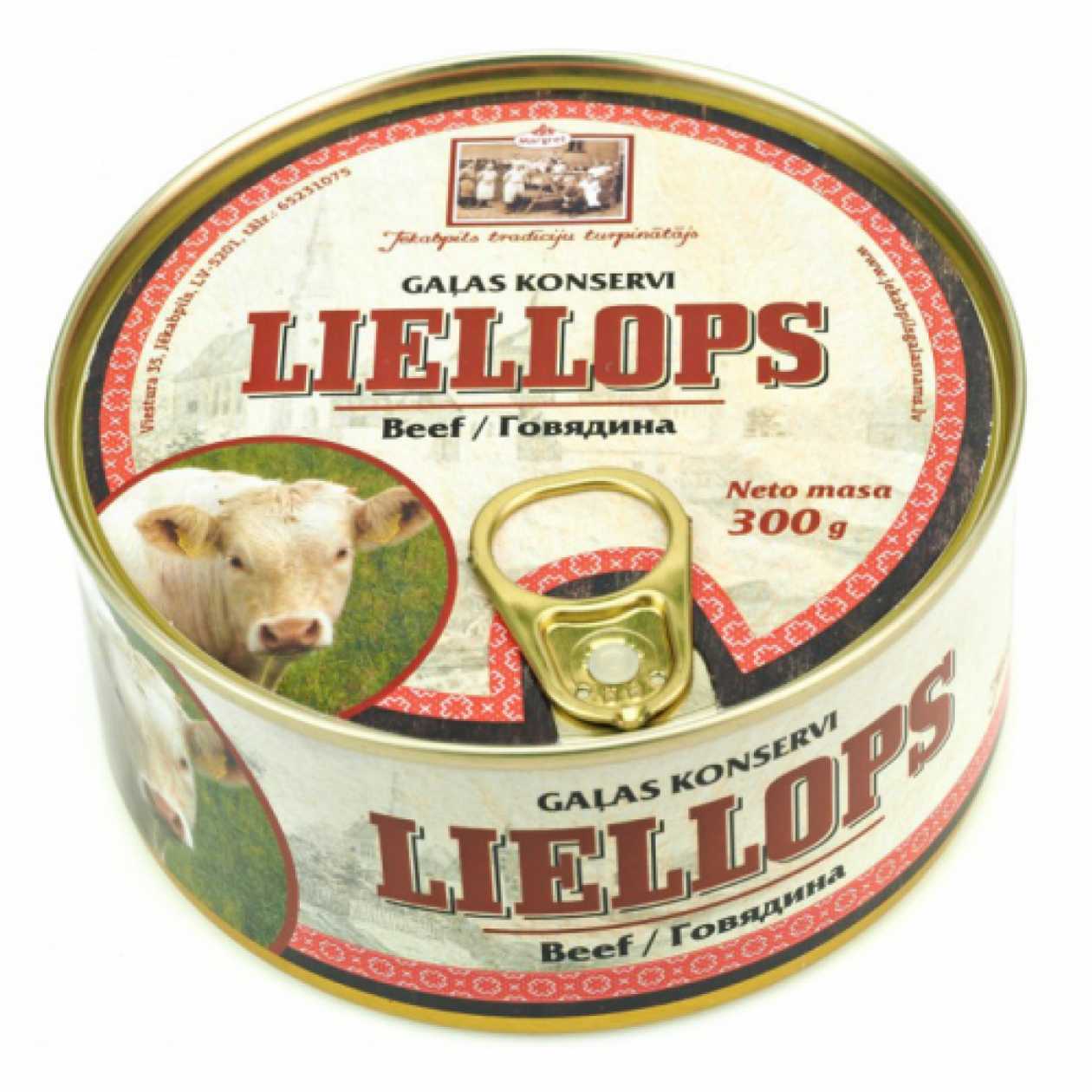 Liellopu gaļas konservs, 300g