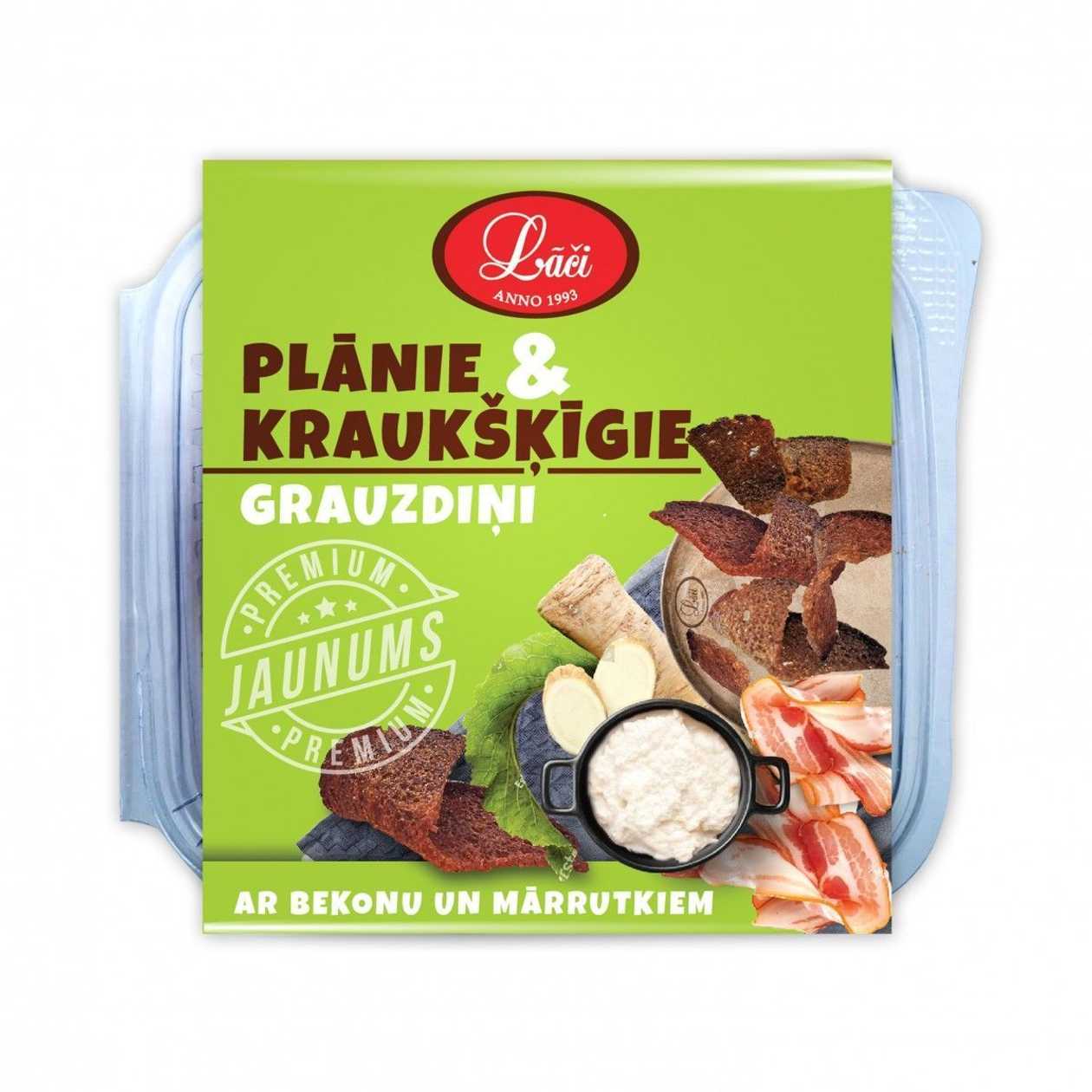Plānie & kraukšķīgie grauzdiņi ar bekonu un mārrutkiem, 100g