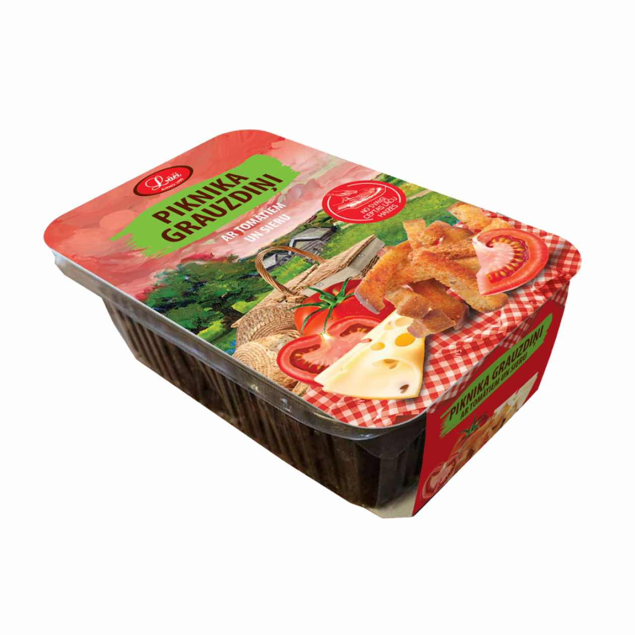 Piknika grauzdiņi ar tomātiem un sieru, 250g