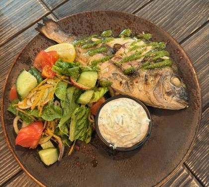 Grilled sea bream
