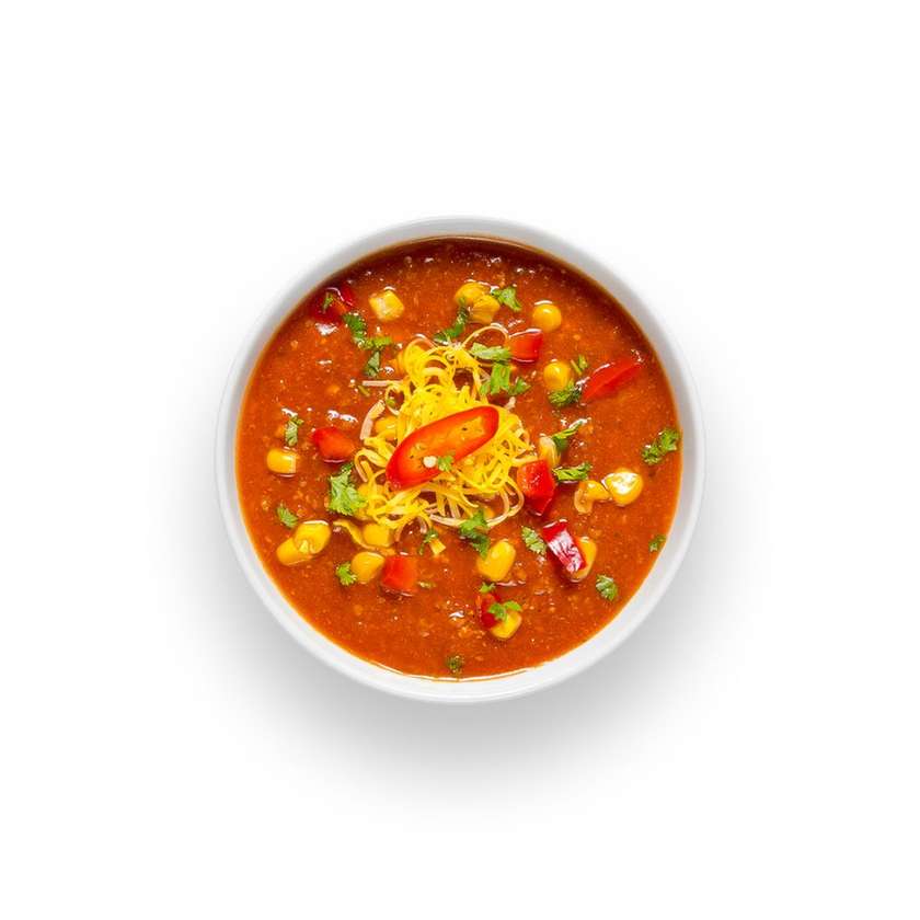 Chili con carne soup with meat