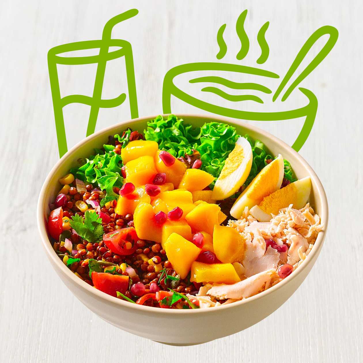 MENU Golden mango salad krůta