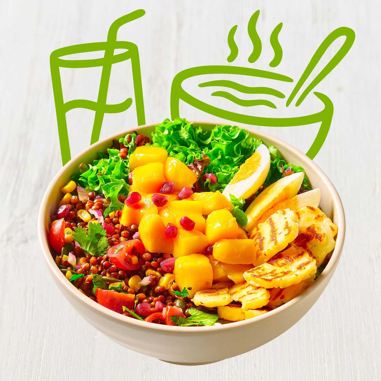 MENU Golden mango salad grilovaný sýr