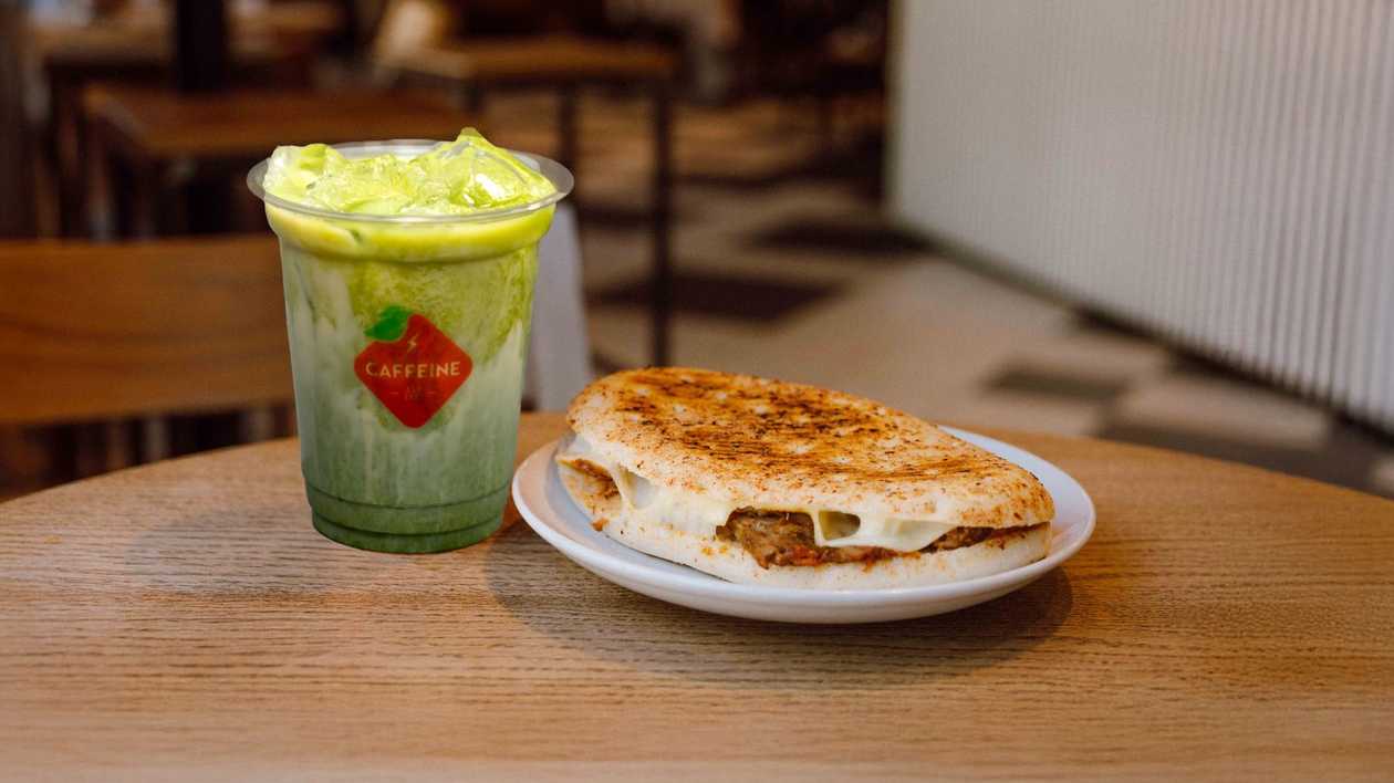 Iced Matcha Latte 350ml + Chicken Gyro and Cheese Panini 240g
