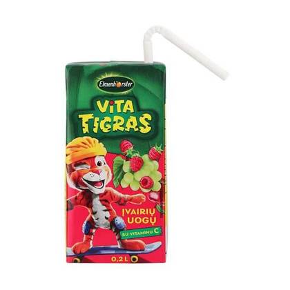 Sulčių gėrimas Vita Tigras įvarių uogų 0,2 l