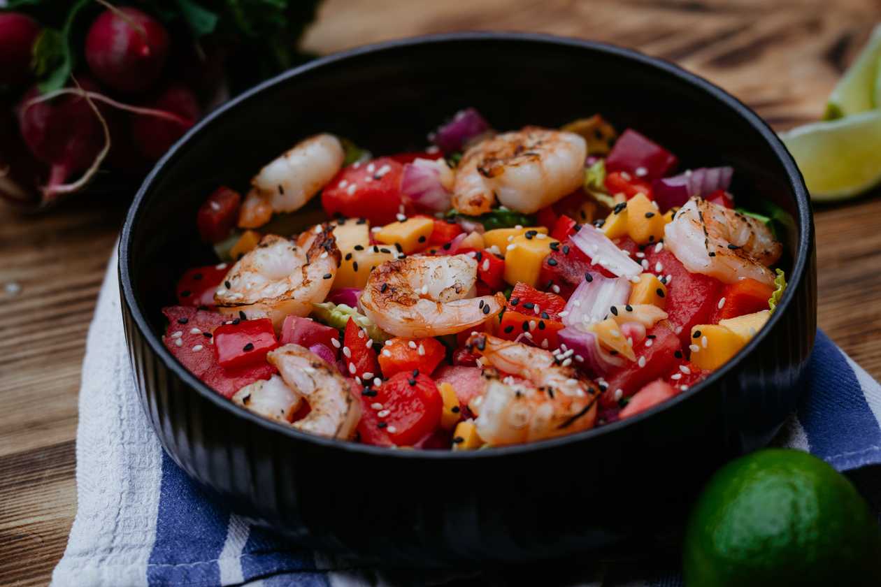 Shrimp and Mango Salad with Watermelon (G, L)