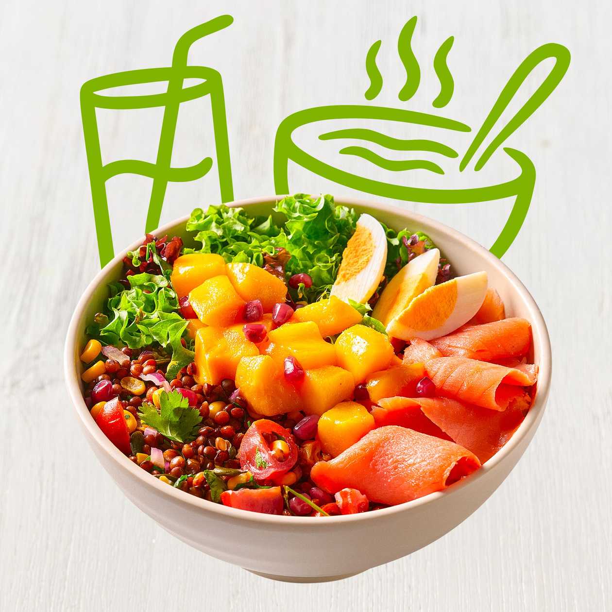 MENU Golden mango salad losos