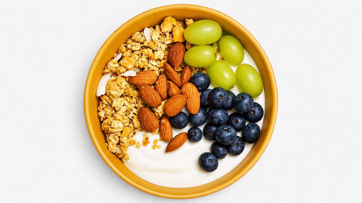 Granola Bowl - Yoghurt, Granola, Almonds, Grapes & Blueberries