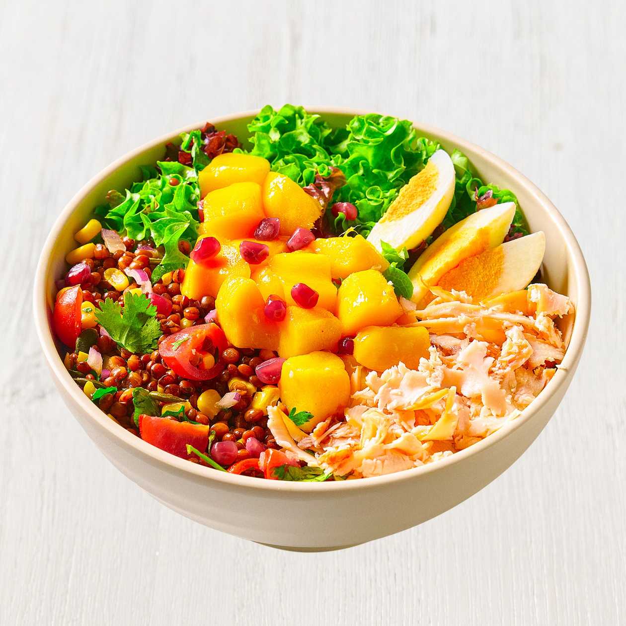 Golden mango salad zauzené kuře