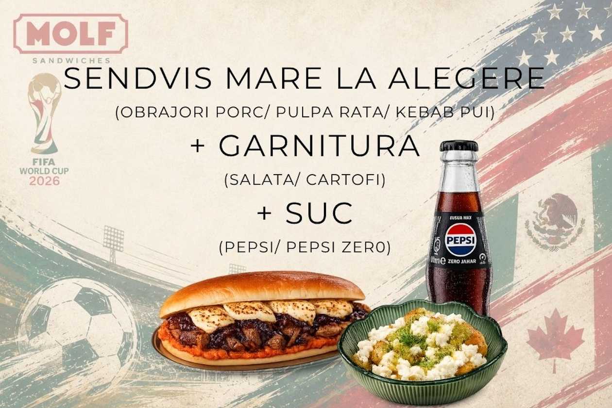1 Sendvis MARE + Garnitura + Bautura