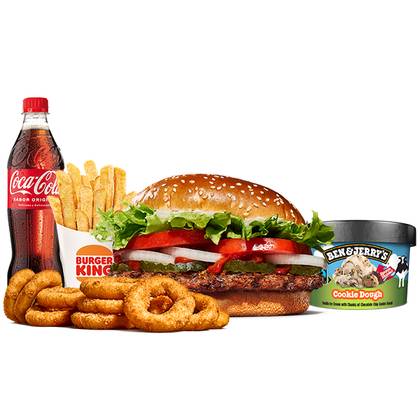 Menu Whopper + 10 Anéis de Cebola + Mini Ben & Jerry´s